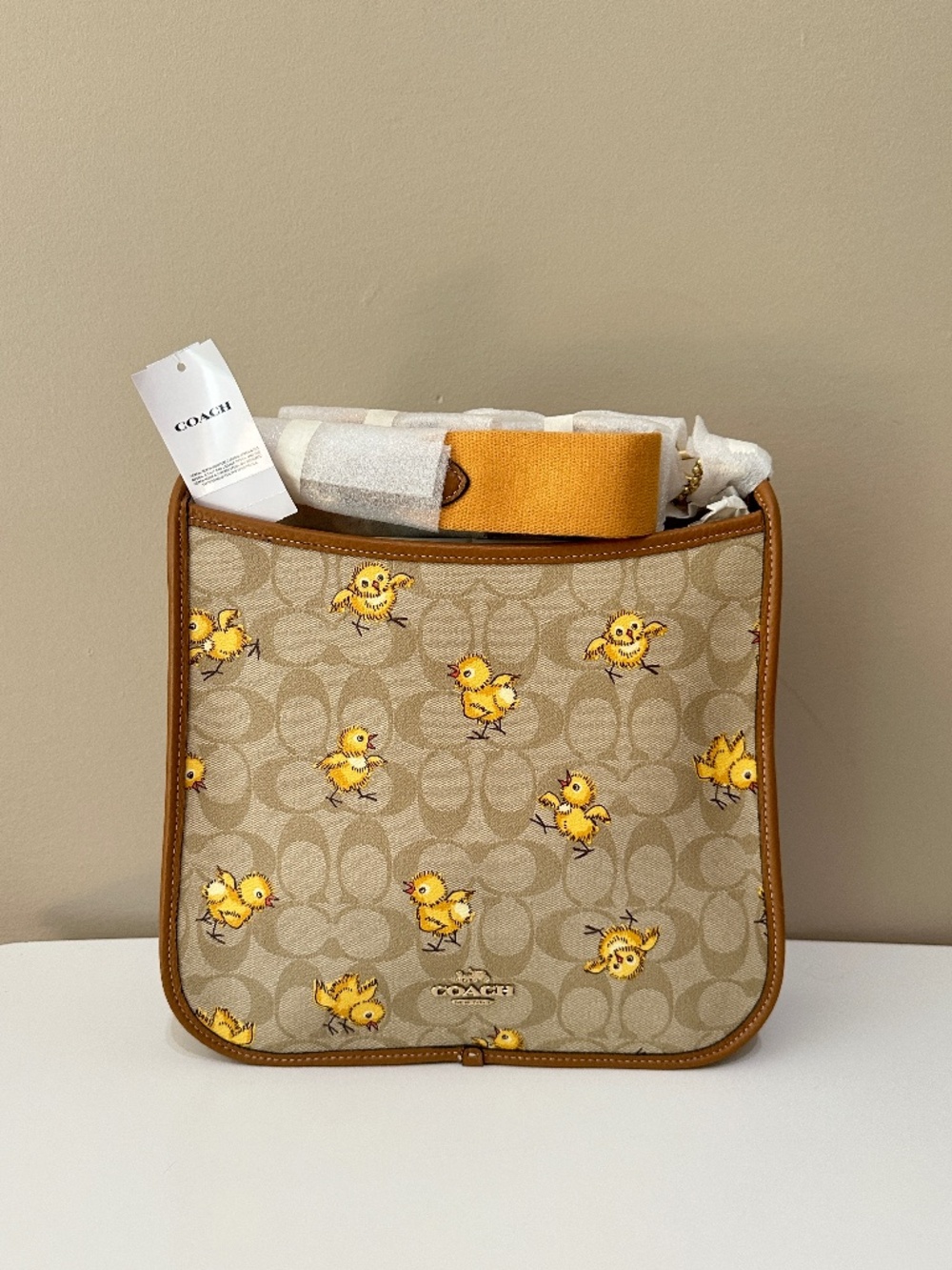 NWT New Coach Dempsey Crossbody Bag File Bag Signature Tossed Chick Print CC426